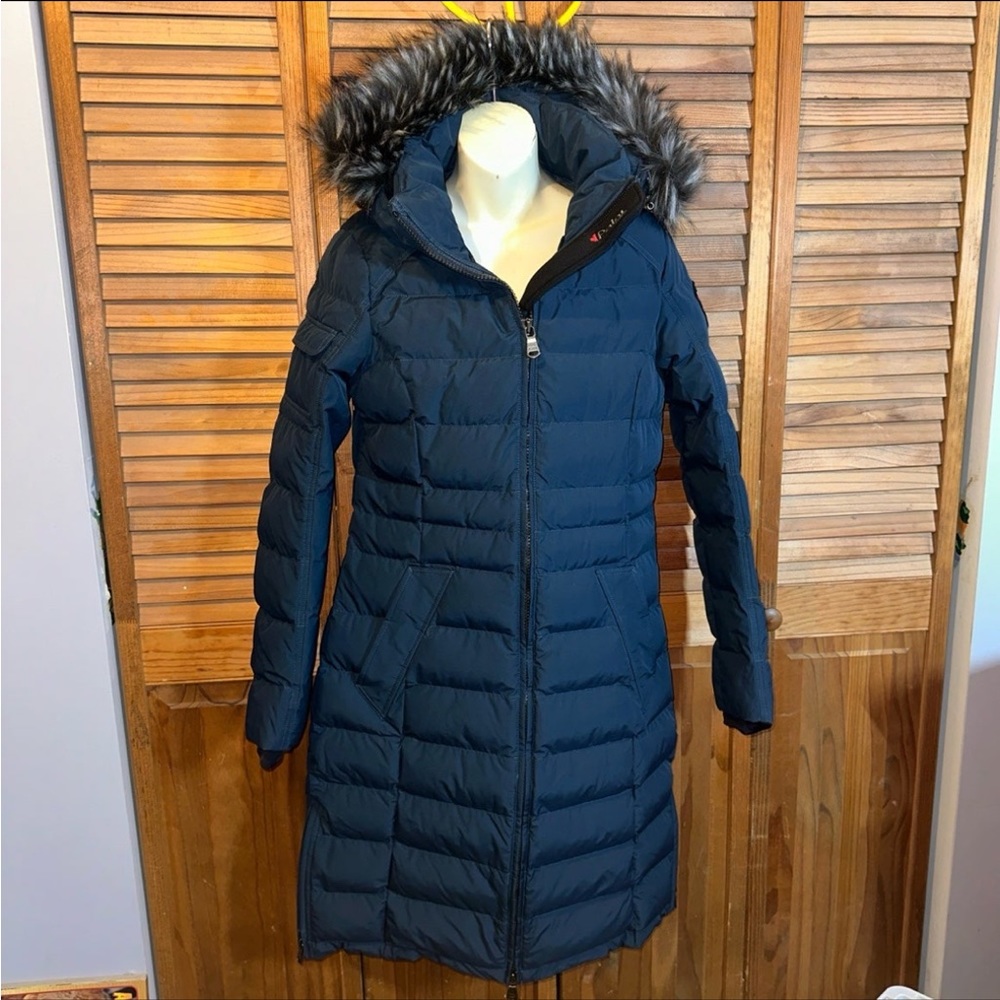 PAJAR CANADA Women's Venice Long Puffer with Removable Faux Fur Trim size medium